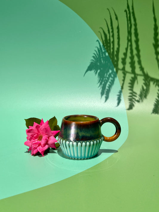 Vizzini Espresso Mug in Iron and Aqua