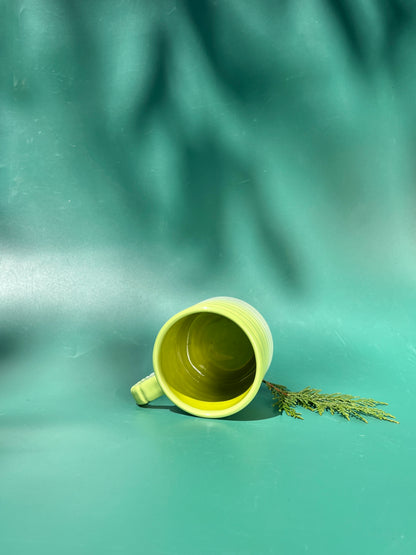 The 10oz Rizzo Mug with Horizontal Texture in Green and Aqua Fade
