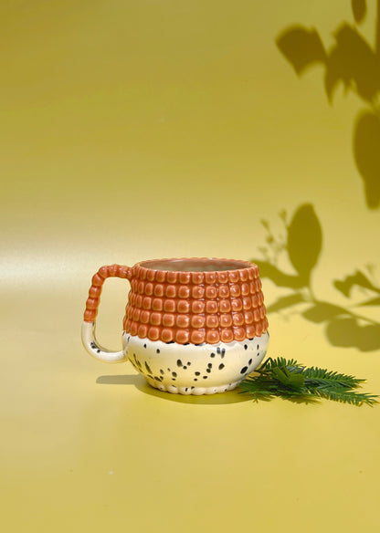 16oz Ludo Mug with Big Dimple Top in Cow Speck