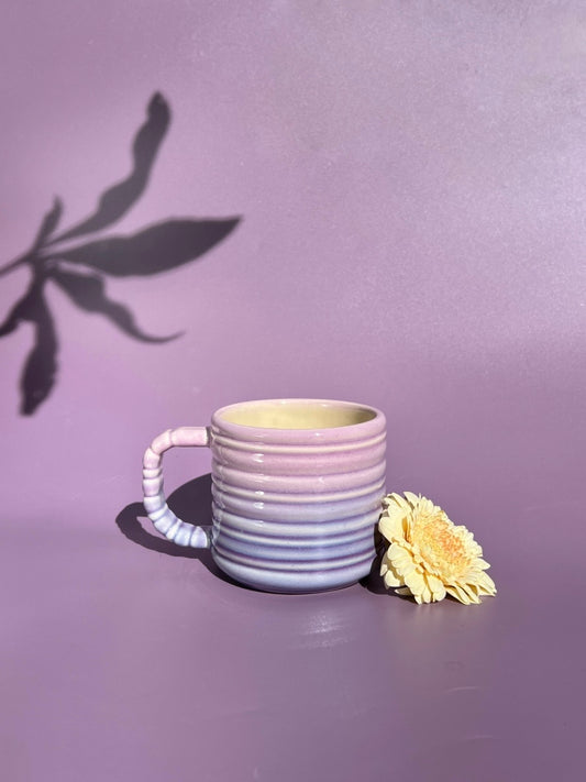 The 10oz Rizzo Mug with Horizontal Texture in Purple Fade