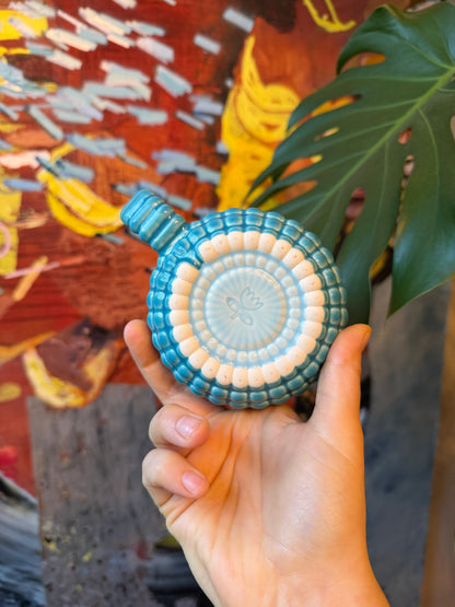 1 WONKY Ludo Mug with All Over Big Dimple in Deep Aqua Fade