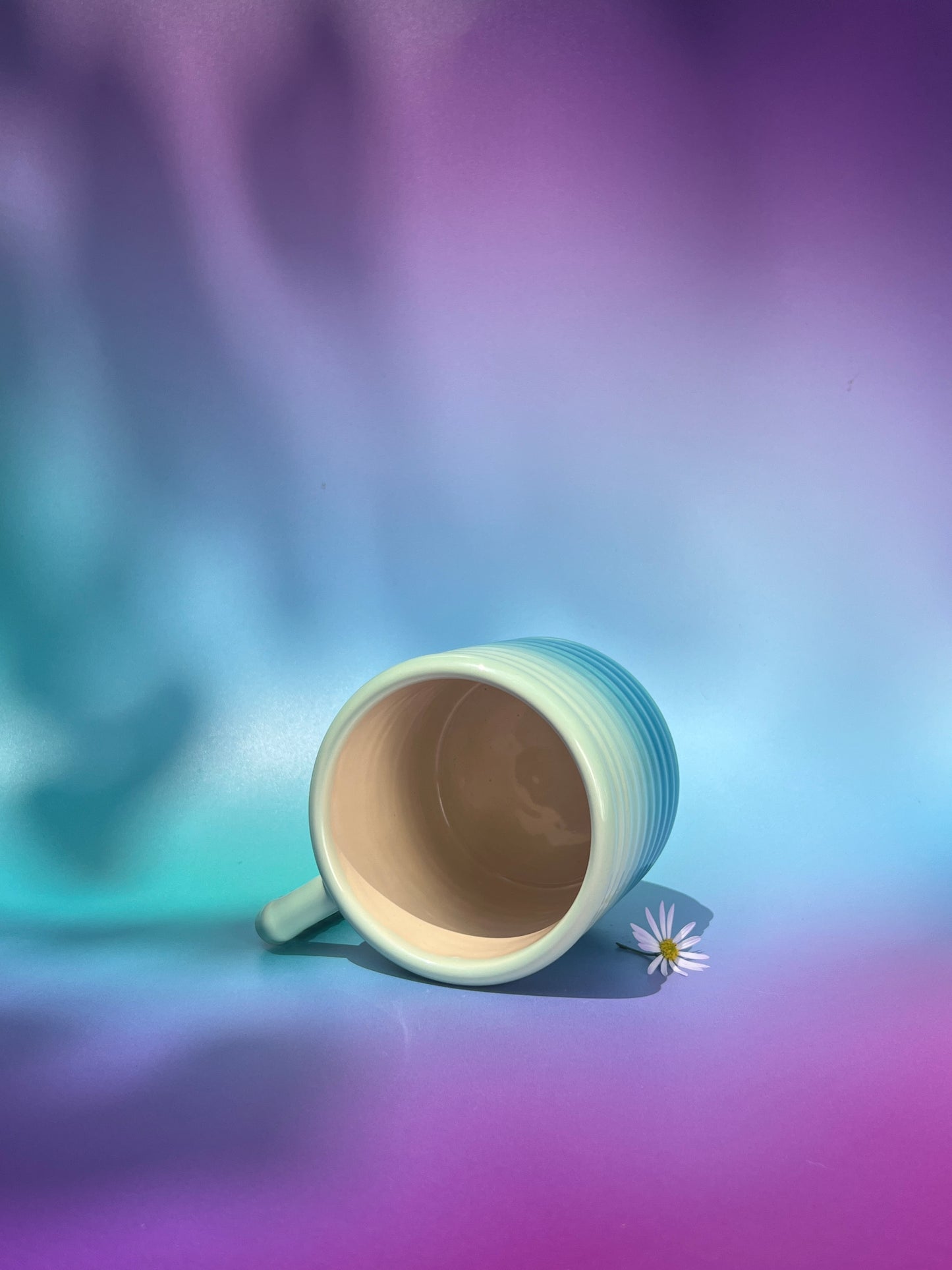 Gozarian Mug with Horizontal Texture in Aqua Fade