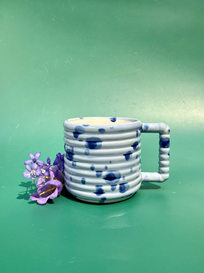 ♥PREORDER♥ Gozarian Mug with Horizontal Texture in Cobalt Splotch